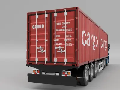 MERCEDES-BENZ ACTROS 2660 - SPEDITION BENDER Add Container 3D model