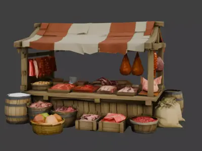 Medieval Market Asset Pack Low-poly 3D model