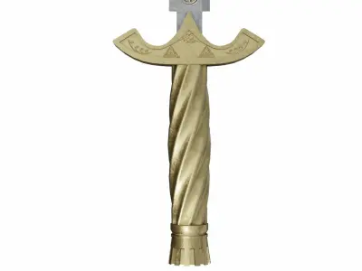 The old golden dagger Low-poly 3D model