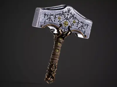Viking Hammer  Low-poly 3D model