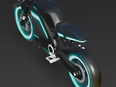 Realistic Futuristic Electric Motorcycle 3d model Low-poly 3D model