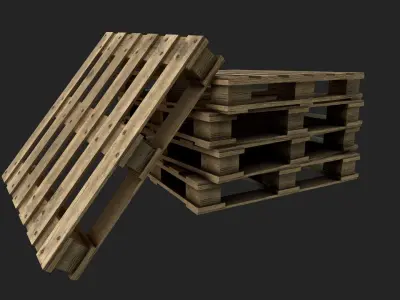 Wood Pallet Low-poly 3D model get