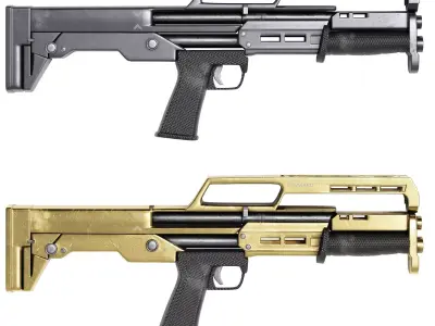 Gun set 04 Low-poly 3D model