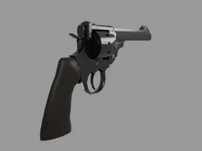 Webley Mk VI Revolver Low-poly 3D model
