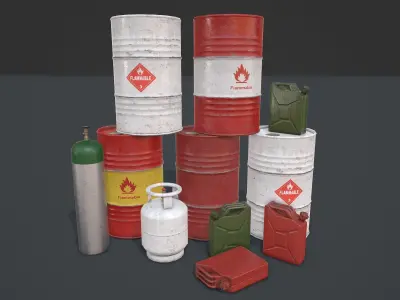 Explosive props Low-poly 3D model