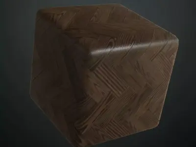 Antique High-Gloss Parquet Floor PBR Seamless Texture 11