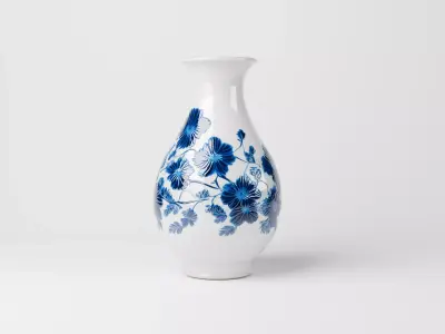 Decorative Ceramic Vase with Floral Pattern  PBR Textured model 3D model