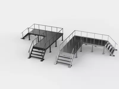 Industrial Staircases 03 3D model