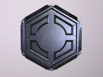 Sci-Fi detail metal shield Free 3D model