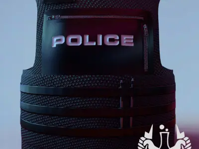  Game Ready Police Officer Vest Low-poly 3D model