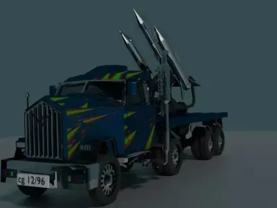 Truck with missiles 3D model