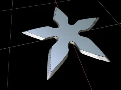 Shuriken silver star 3D print model