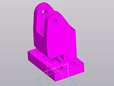 Heavy Duty Lifting Hook Bracket - Industrial Crane Part 3D model