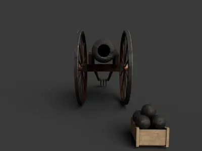 Cannon 3D model 5