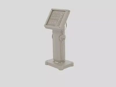 Industrial Factory Machine Control Pedestal for 3D print Low-poly 3D model