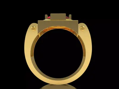 Baguette Gents Ring 3D print model