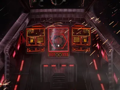 Sci-fi Lowpoly Cockpit  With 2 Skins Low-poly 3D model