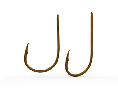 Fishing hook Low-poly 3D model