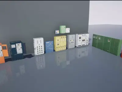 Industrial Control Panel Low-poly 3D model