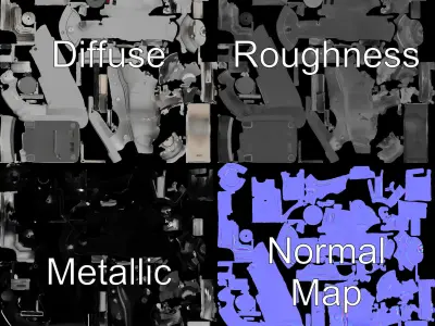 Industrial Drill Press Model Pack with Adjustable Features Low-poly 3D model