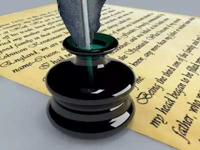 Inkwell and Feather 3D model