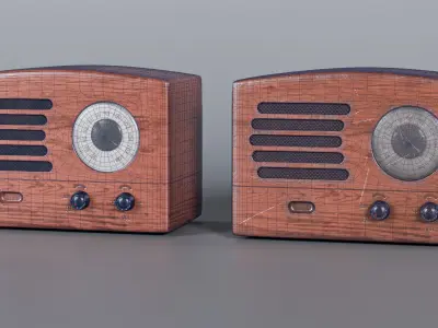 Vintage Radio Low-poly 3D model order