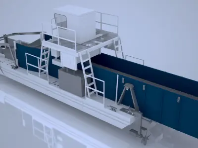 sea cleaning boat 3D model