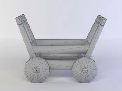Small carriage Low-poly 3D model
