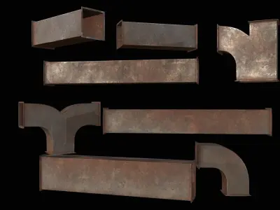 Ventilation Modular PBR 02 Low-poly 3D model
