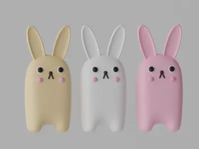 Cartoon Cute Bunny Rabbit 3D model
