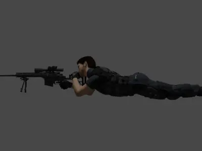 Sniper Free low-poly 3D model