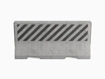 Large Concrete Barrier 01 Low-poly 3D model