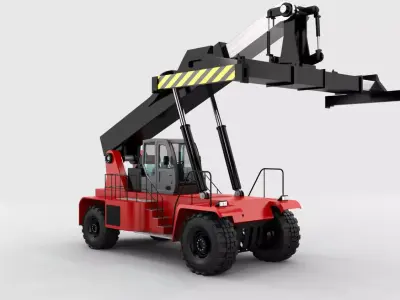 Reach Stacker with Very Clean Topology Low-poly 3D model