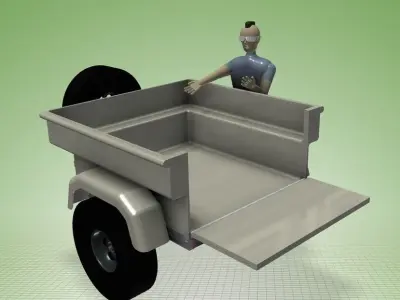 Jeep Trailer Off-Road  Free 3D model