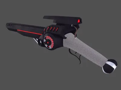 Hi-tech pistol  Low-poly 3D model