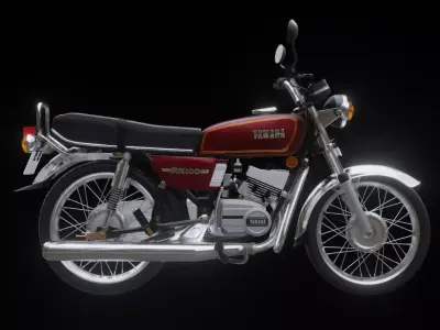 Yamaha rx 100 Low-poly 3D model