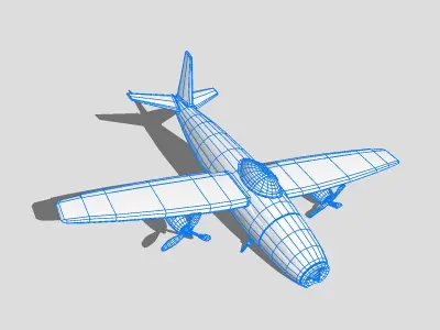 Jet Plane Low-poly 3D model buy