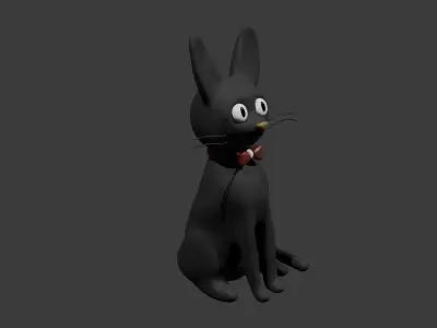 Black Cat Low-poly 3D model