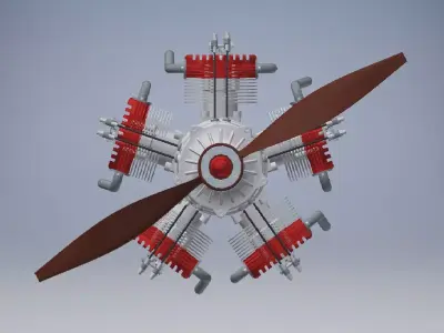 radial enginer 3d model 3D model