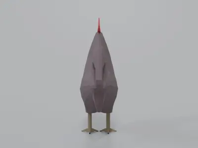 Low Poly Cartoon Rooster Low-poly 3D model