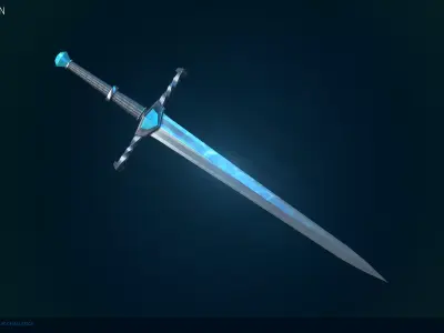 Free Lowpoly Sword PBR Free low-poly 3D model