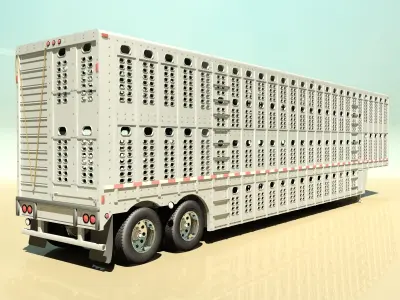 Livestock Semi Trailer 3D model