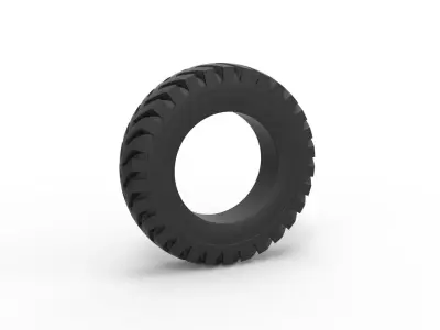 Military tire 10 Scale 1 to 25 3D print model
