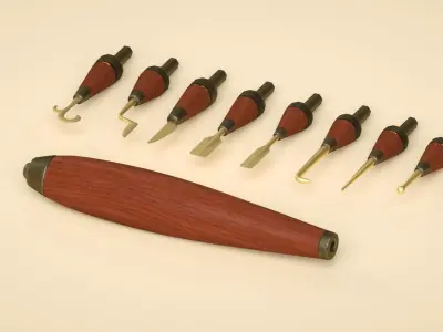 hardware-tools carving knife Low-poly 3D model