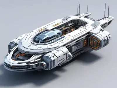 Scifi Dropship Transport Shuttle Low-poly 3D model