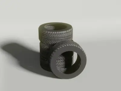 Tire PBR set of tires Low-poly 3D model