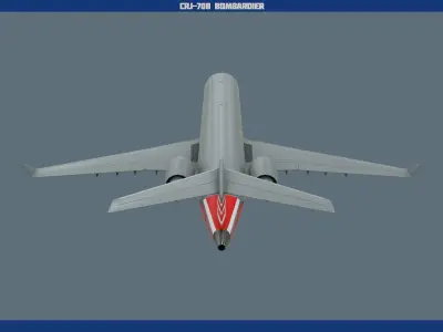 CRJ700 American Eagle Low-poly 3D model