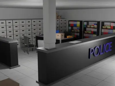 Police Station Low-poly 3D model purchase