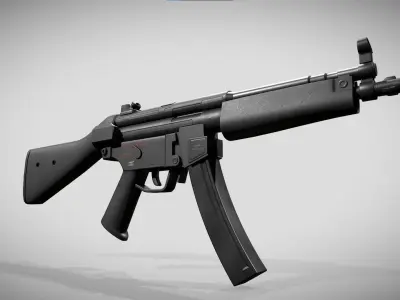 MP5 Submachine-gun Low-poly 3D model