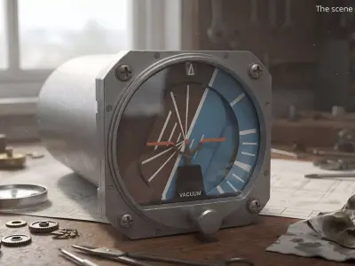 Cylindrical Aviation Horizon Indicator Unit Simplified 3D model